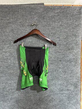 Voler Cycling Shorts Womens Medium Green Black Padded Chamois 7 Inseam Bike USA